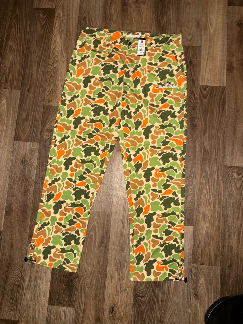 Strivers Row Camo Pants with Orange & Green Print